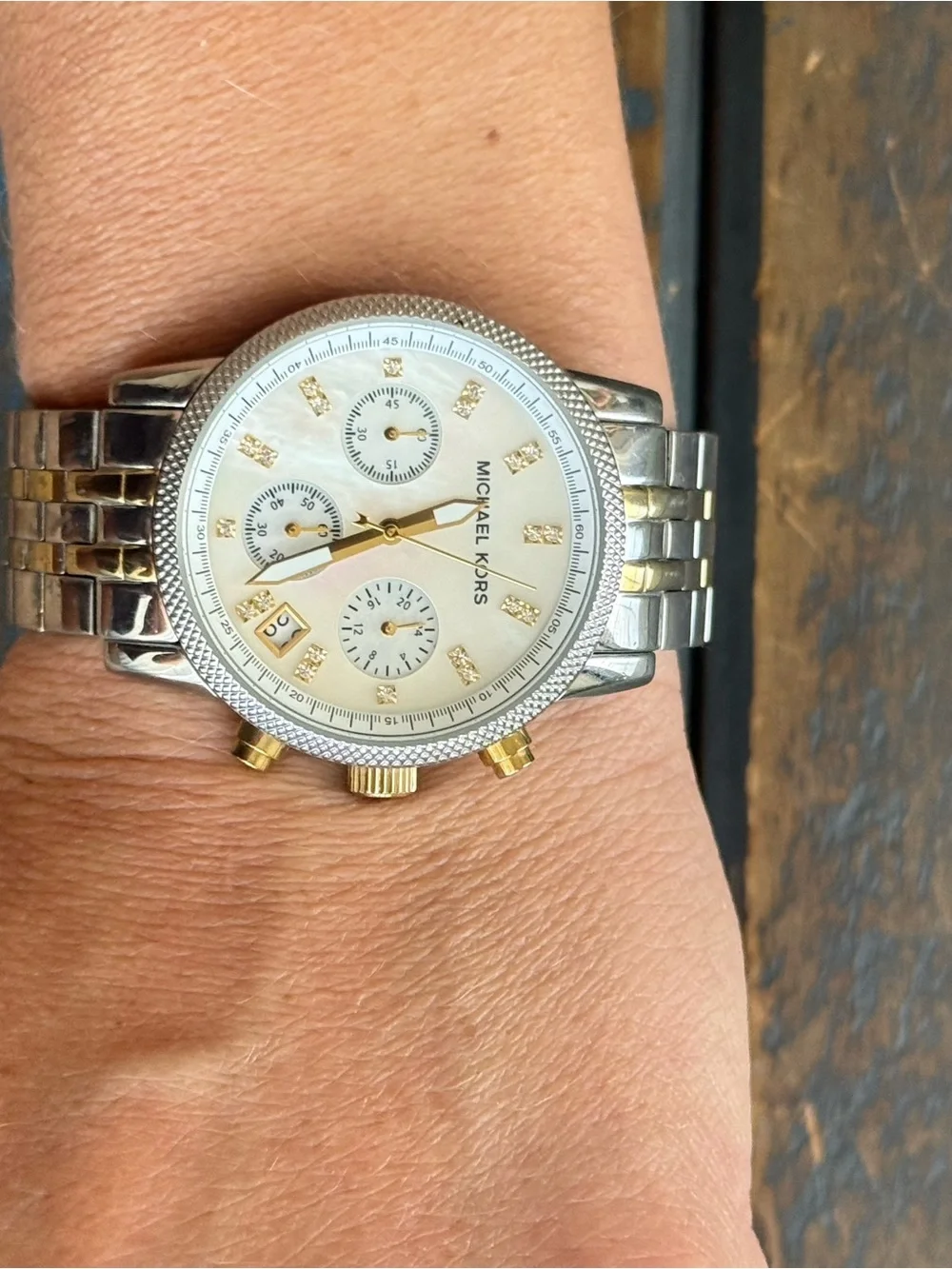 Michael Kors Ritz Two Tone Chronograph Watch (Model MK5057)